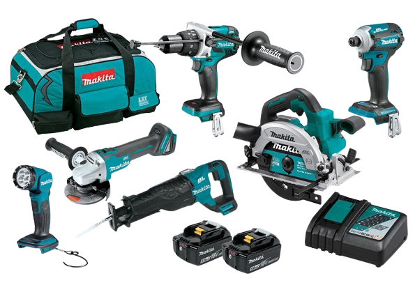 Makita DLX6097T 18V Cordless Brushless 6pc Kit GFC Fasteners Construction Products