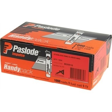 Paslode Impulse Nails 65mm x  D-Head Ring Stainless Steel with Gas  B20805 1000 Pack | GFC Fast