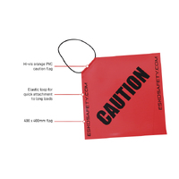 Hi-Vis CAUTION Long Load Flag with elastic loop 400mm x 400mm