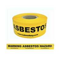 WARNING TAPE 'ASBESTOS WARNING', 75mm x 250m (Yellow)