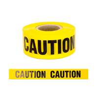 WARNING TAPE - CAUTION 75MM X 250M (80 Micron) (Yellow)