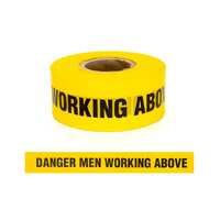 WARNING TAPE - DANGER MEN WORKING ABOVE 75MM X 250M (Yellow)