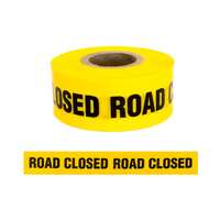 WARNING TAPE - ROAD CLOSED 75MM X 250M (Yellow)