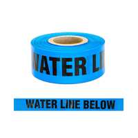 TRENCH WARNING TAPE - WATER LINE BELOW 75mm x 250m (Blue)