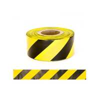 WARNING TAPE - YELLOW/BLACK PARALELLOGRAM 75MM X 250M