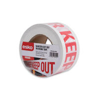 ESKO WARNING TAPE - DANGER KEEP OUT 75MM X 100M, 100 Micron (Red/White)