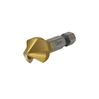 Alpha 3 Flute HSS Cobalt Countersink 13mm TiN 1/4 Hex Carded