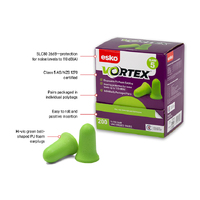 GREEN Vortex Bell Shaped Earplugs, Class 5 - 26dB, 200 pair dispenser box