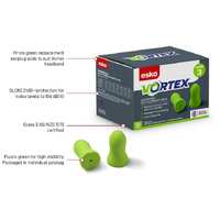 GREEN Vortex Replacement Bell Shaped Earplug Pods to Suit DE1-GB.  Class 3 - 21dB.  Box of 50 prs