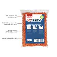 ORANGE Vortex Earplugs Refill Bag for Dispenser, Class 5 26dB - (500 pairs) Orange 