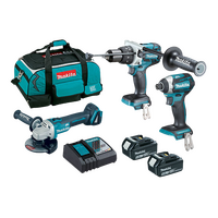 Makita 18V LXT 3 Piece Hammer Drill / Impact Driver / Grinder Kit
