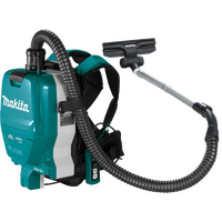 Makita 18Vx2 (36V) LXT Brushless Backpack Vacuum 32mm Hose And Straight Pipe With (6.0Ah x 2) Kit