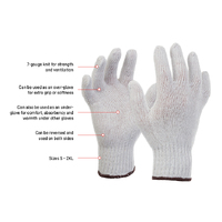 ESKO knitted poly/cotton white glove, Green cuff, Medium