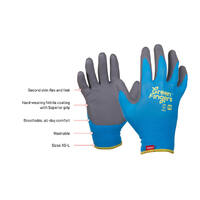 Green Finger BLUE nylon liner, grey foam nitrile coated, header-carded.-6(XS)