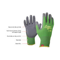 Green Finger GREEN nylon liner, grey foam nitrile coated, header-carded.-6(XS)