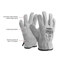 ESKO Premium Split Leather Cowgrain Glove, Size Medium