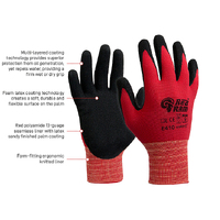 RED RAM Glove, Red polyamide with black sandy latex coating Size 10 (XL) E410