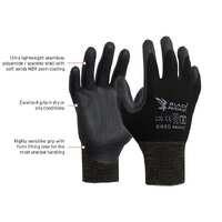 BLACK HAWK Glove, Black polyamide with black foam nitrile coating Size 11(2XL) E420