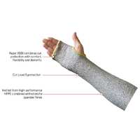 RAZOR X500 Grey UHMWPE Cut Level 5 Cut Resistant Sleeve WITH thumb hole, 46cm, sold per each