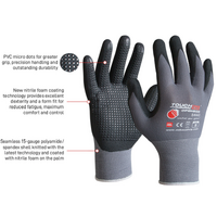 TOUCHLINE -Openside glove with microdots, polyamide spandex with micro nitrile foam coating, Size 12(3XL)