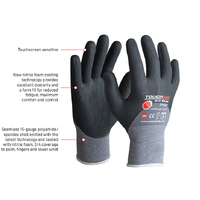 TOUCHLINE -3/4 Back Glove, polyamide spandex with micro nitrile foam coating. Size 10(XL), with Header Card.