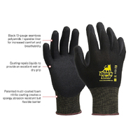 BLACK BULL Glove, Black polyamide liner with black sandy nitrile coating HEADER CARDED Size 10(XL) E450