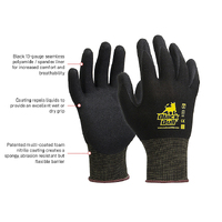 BLACK BULL Glove, Black polyamide liner with black sandy nitrile coating HEADER CARDED Size 8(M) E450