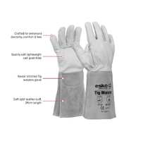 'TIG-MASTER', Premium Tig Welders Glove, Cow grain, wingback thumb,39cm, safety cuff