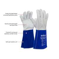 Esko TIG-MASTER PRO TIG Welding Glove, Premium Leather with Blue Leather Extended Cuff, Kevlar Stitched, Size XL (10)