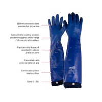 ChemGard Blue 60cm Nitrile Glove with Eyelet- Size 7(S)