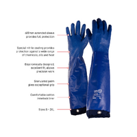 ChemGard Blue 60cm Nitrile Glove with Eyelet- 