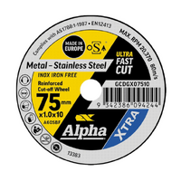 Alpha 75 x 1.0mm Cutting Disc Stainless Xtra