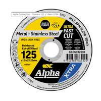 Alpha 125 x 1.0mm Cutting Disc Stainless Xtra