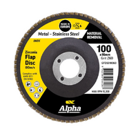 Maxabrase FLAT Flap Disc Gold Inox Stainless 100 x ZK60 Grit