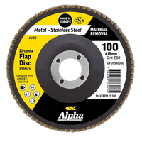 Maxabrase FLAT Flap Disc Gold Inox Stainless 100 x ZK80 Grit