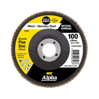 Alpha Zirconia Flap Disc Inox Stainless 100mm x 60 Grit