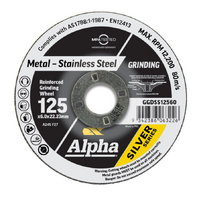 Maxabrase 125 x 6.0mm Grinding Disc Stainless Silver Series