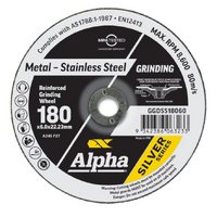 Maxabrase 180 x 6.0mm Grinding Disc Stainless Silver Series