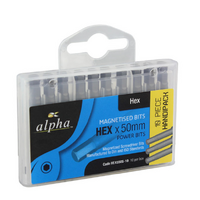Alpha Hex Drive Bit 5 x 50mm Handipack (10)