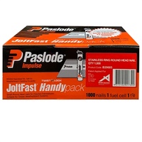 Paslode Impulse Nails 90mm x 3.15mm JoltFast Stainless Steel with Gas B20684 1000 Pack