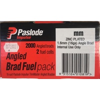 Paslode Impulse Angle Brad 32mm x 1.6mm with Gas Zinc Plated B20732 2000 Pack