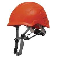 Nexus Heightmaster Orange Ratchet Adj Vented Helmet + 4 Point Chin Strap + Impact Liner