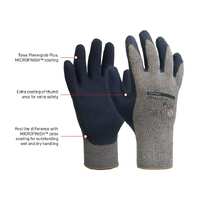 GREY Powergrab PLUS 10 Glove, gauge liner with Latex Microfinish Coating Size XL (10)