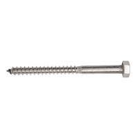 Coach Screw M12 x 65mm Stainless Steel 316 