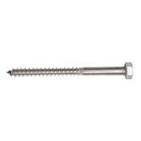 Coach Screw M12 x 140mm Stainless Steel 316 