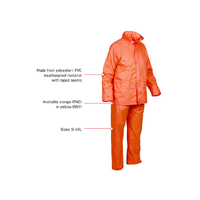Rainsuit  Neon ORANGE Jacket & Pant Set  - Size Large