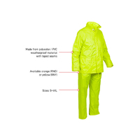Rainsuit Neon YELLOW Jacket & Pant Set - Size Large