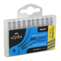 Alpha Square Drive Bit 2 x 50mm Handipack (10)
