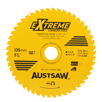 Austsaw Extreme Stainless Steel Blade 135mm x 50T