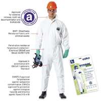 TITAN 380 BWF CE Type 5,6 CAT III Disposable Polyethylene Coverall, Size Large
